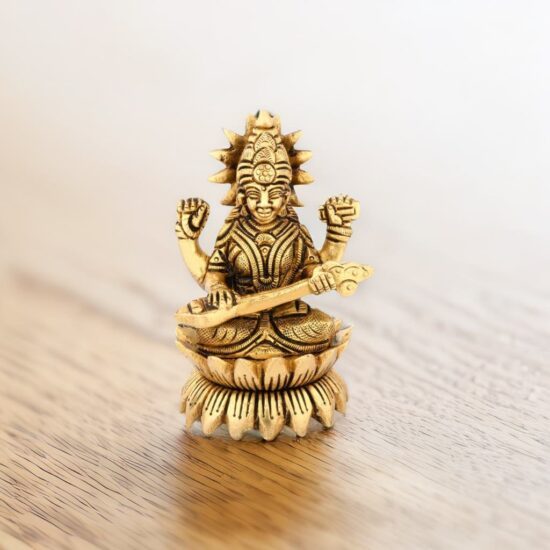Brass Saraswati Sculpture