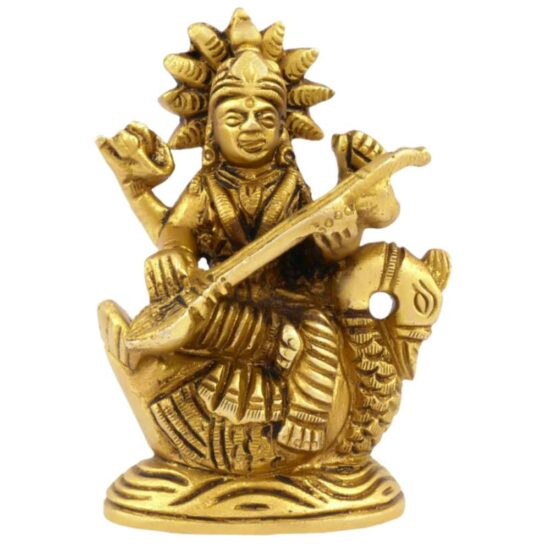 Brass Saraswati Idol